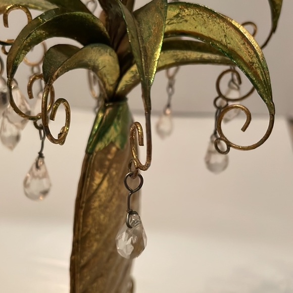 Pineapple 🍍 Detailed Candle Holder -w/ Hanging Clear Beads Must see - unique - Picture 11 of 14